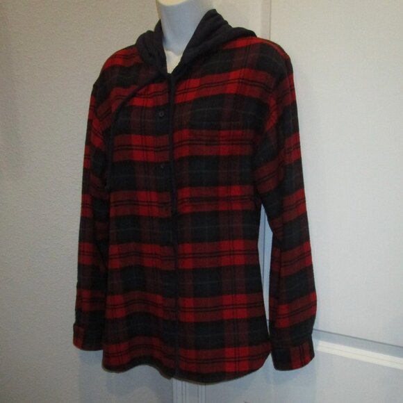 AMERICAN EAGLE COZY CABIN RED/BLACK LADIES HOODIE MED - Picture 3 of 7